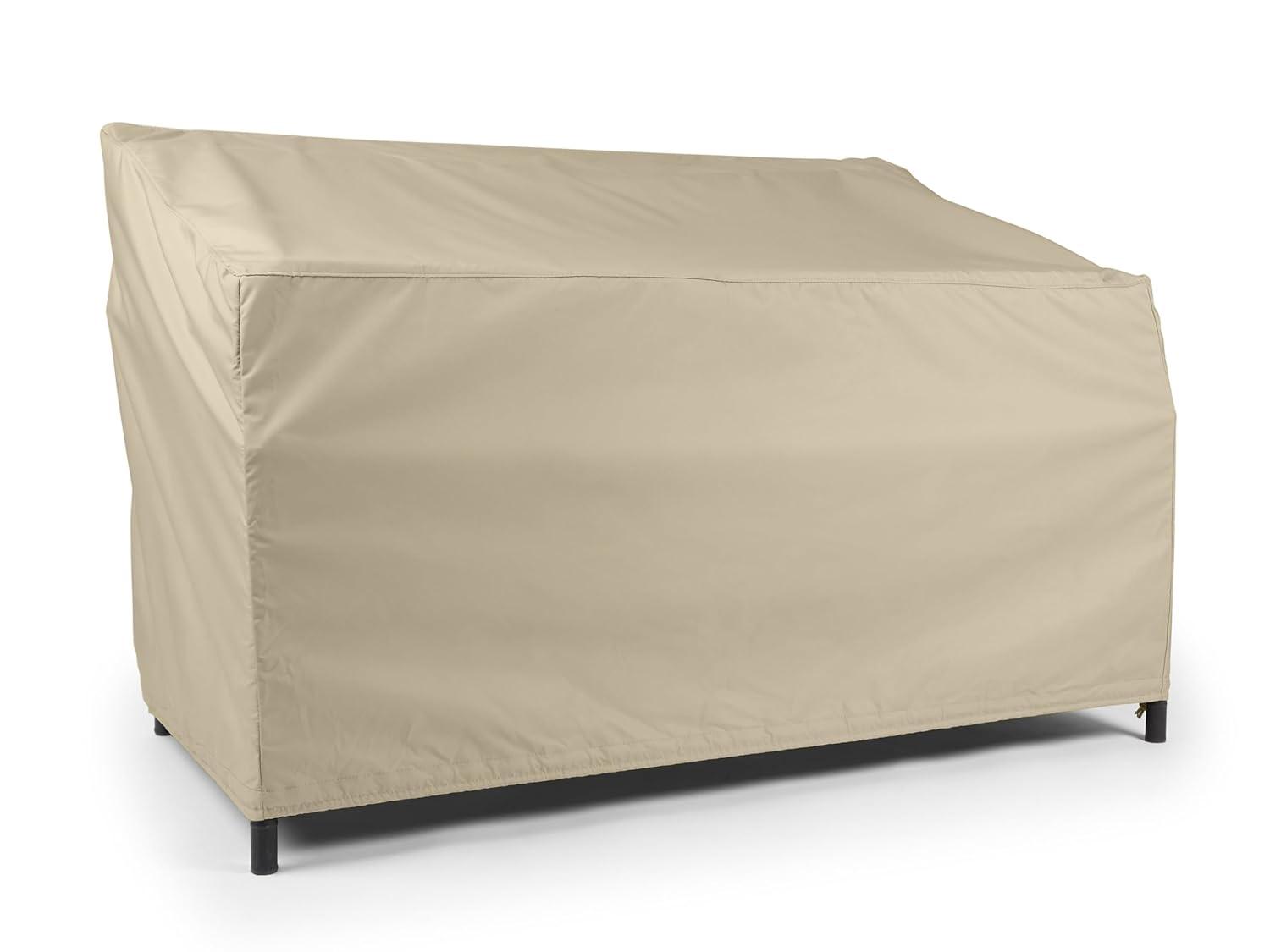 Covermates Outdoor Sofa Loveseat Cover - Water Resistant Polyester, Drawcord Hem, Mesh Vents, Seating and Chair Covers, 62W x 32D x 34H, Khaki