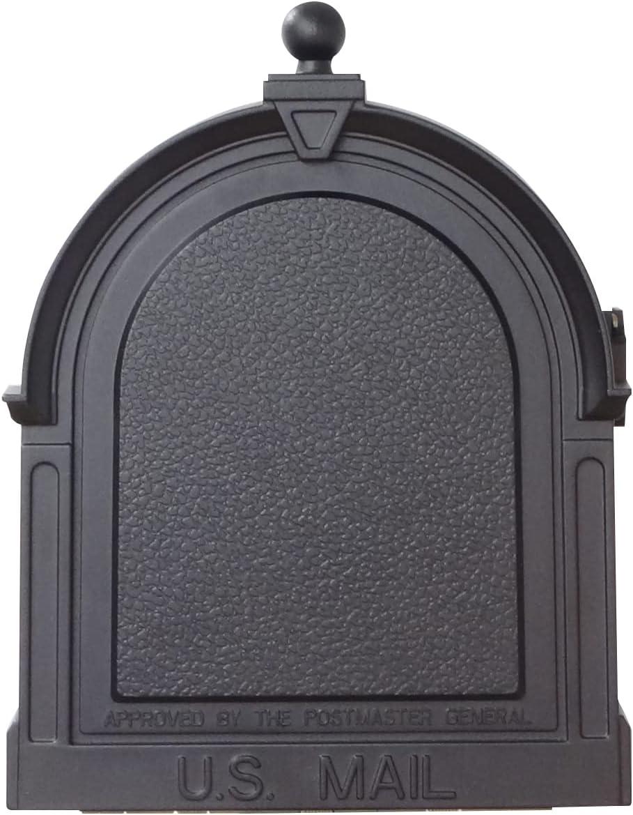 Black Aluminum Lockable Curbside Mailbox with Textured Panel