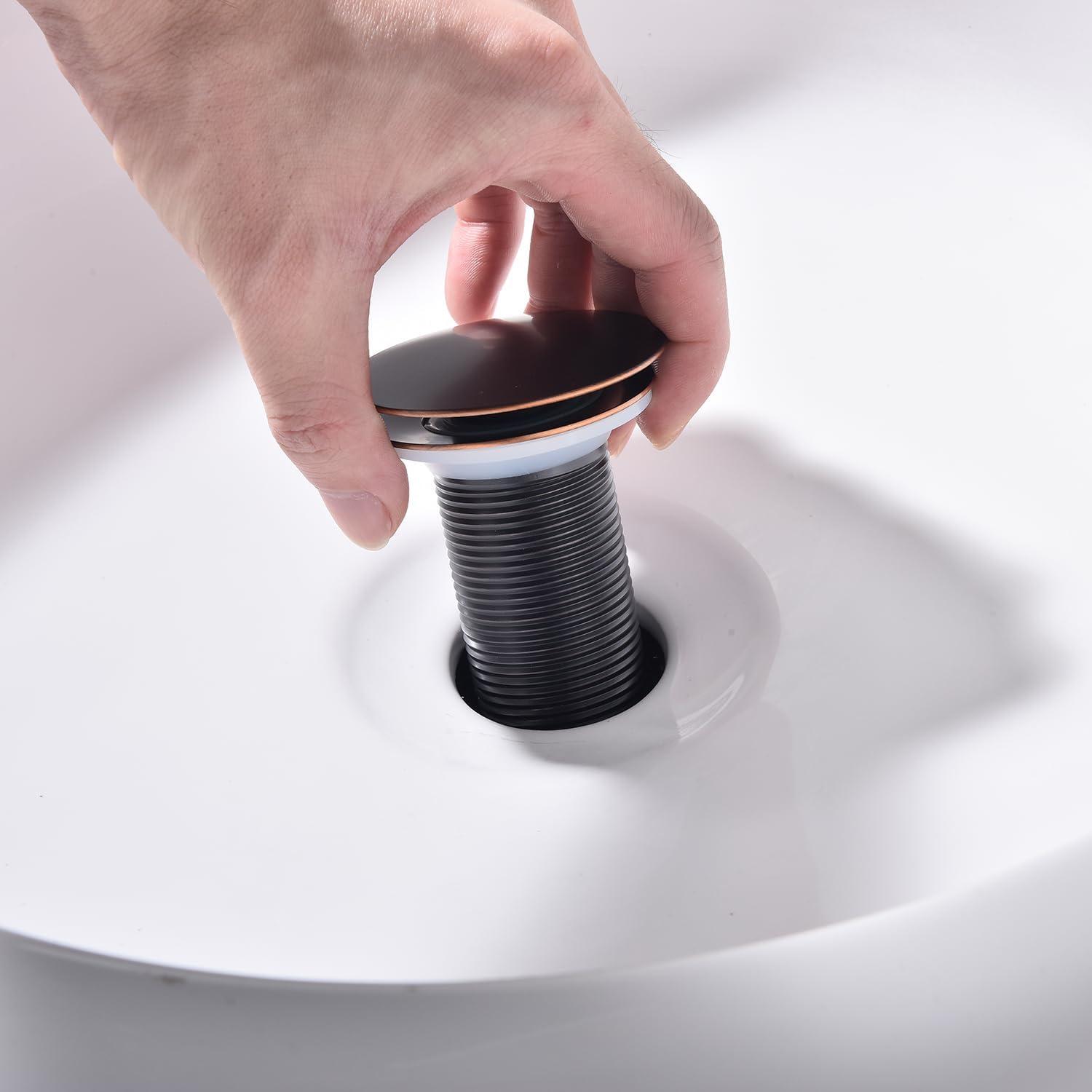 Oil Rubbed Bronze Bathroom Sink Pop-Up Drain Kit with Overflow