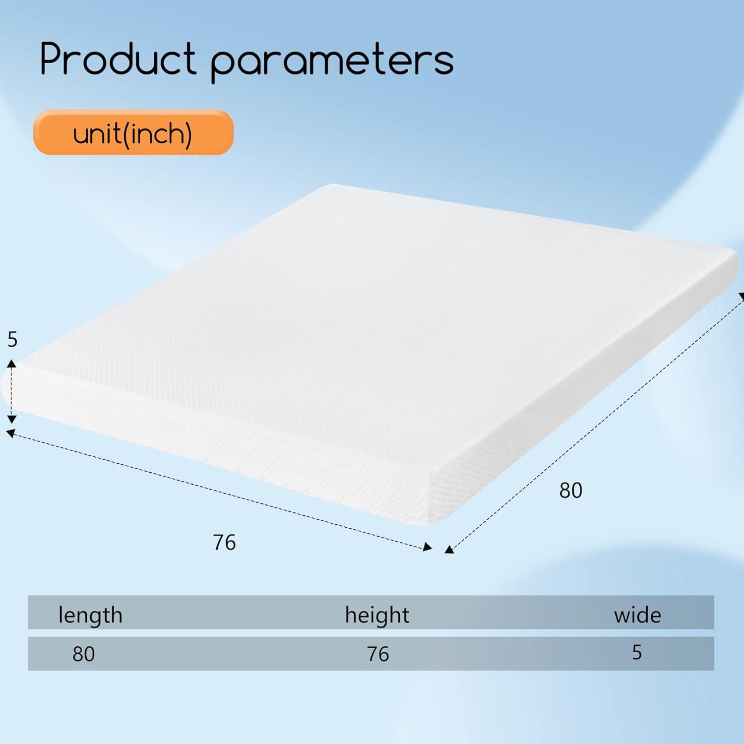 FDW 5 inch Mattress Gel Memory Foam Mattress for Cool Sleep & Pressure Relief/Bed-in-a-Box/Pressure Relieving