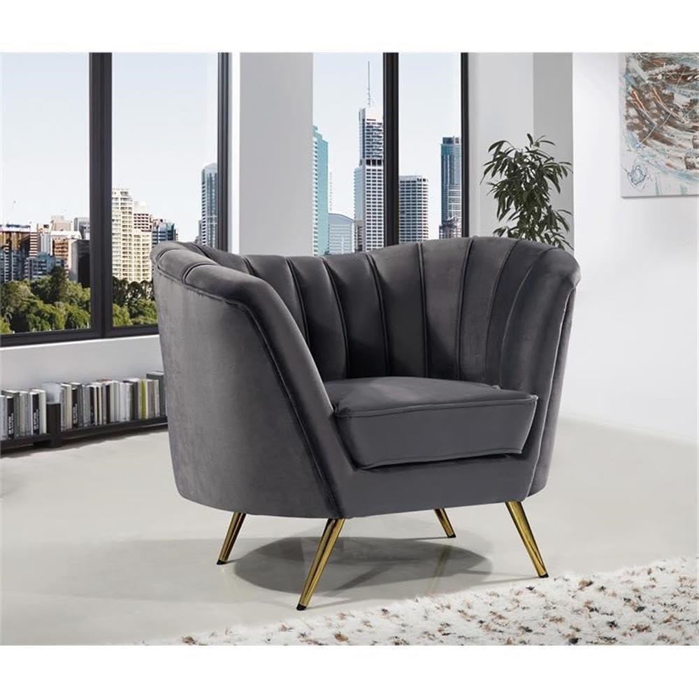 Meridian Furniture Margo Grey Velvet Chair