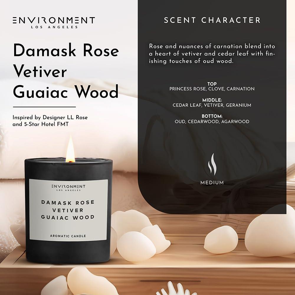 ENVIRONMENT 8oz Candle Inspired by Le Labo Rose 31® and Fairmont Hotel® - Damask Rose | Vetiver | Guaiac Wood