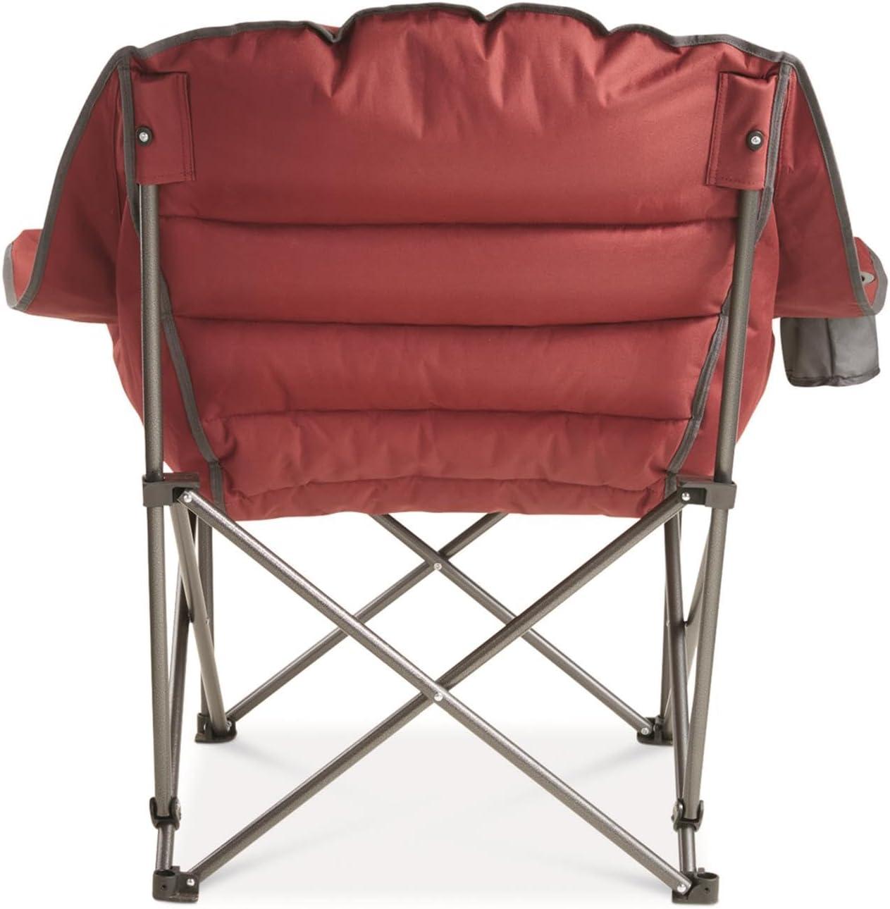 Guide Gear Oversized XL Comfort Padded Camping Chair, 400-lb. Capacity. Red Plaid