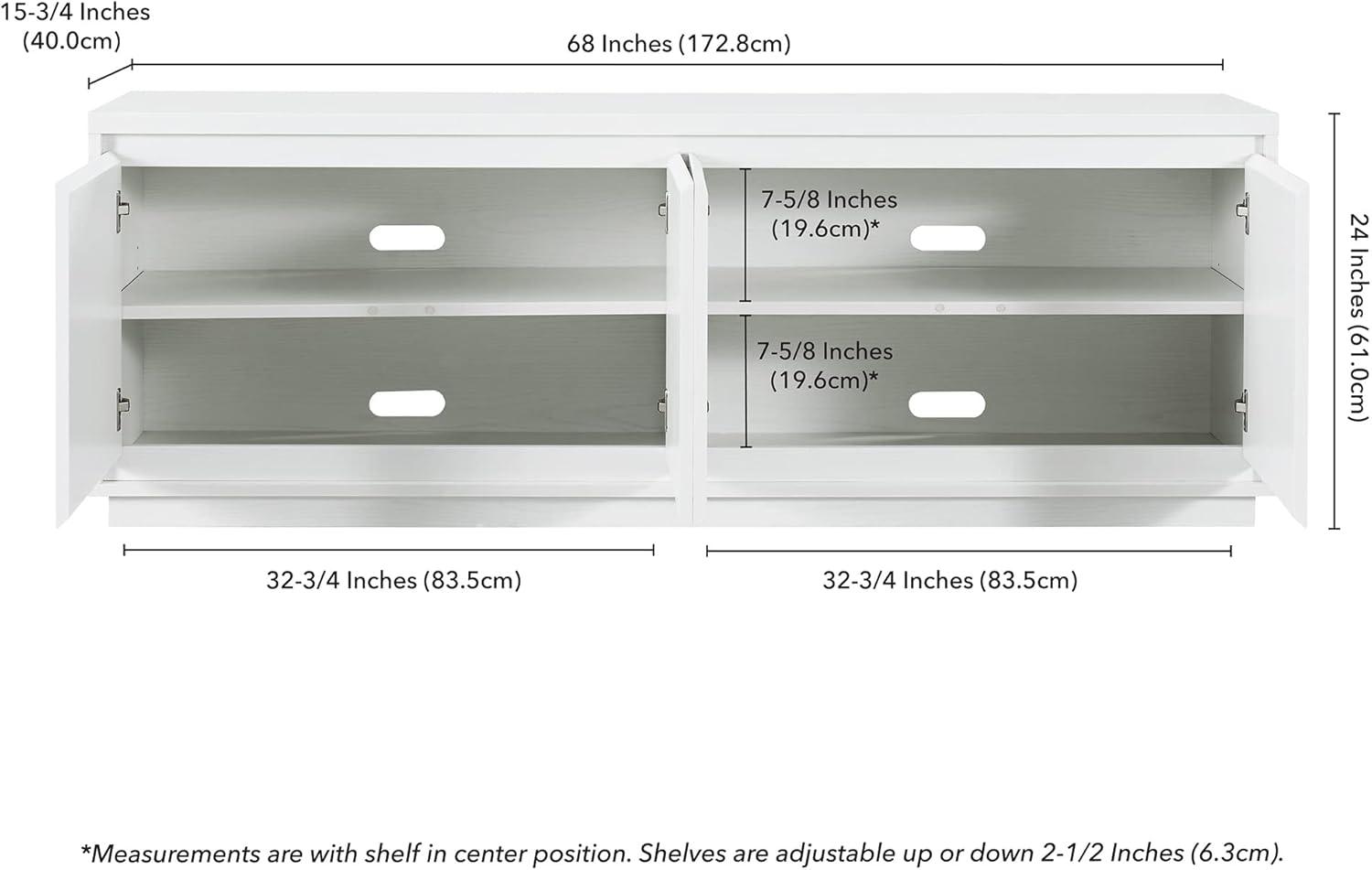 Evelyn&Zoe Presque Rectangular TV Stand for TV's up to 75", White