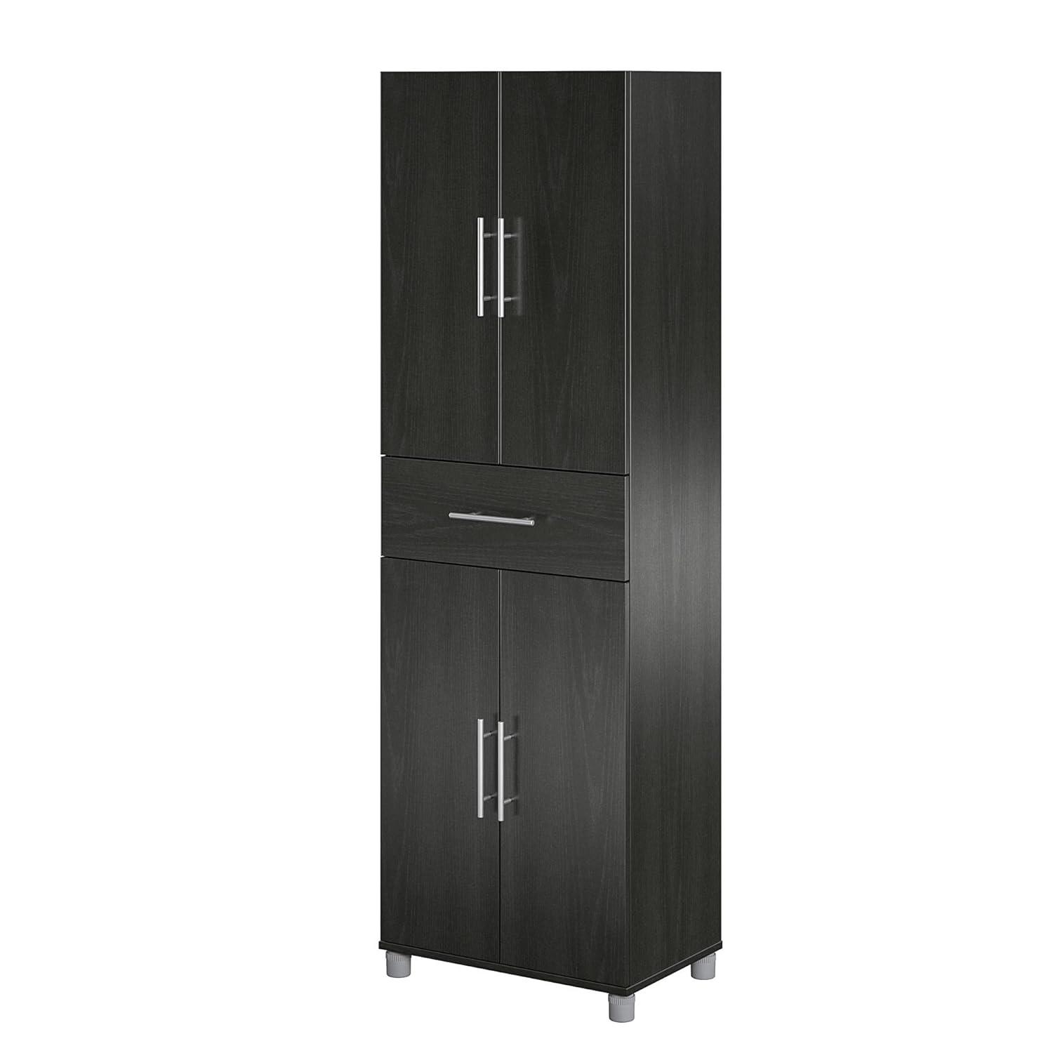 Camberly 4 Door/1 Drawer Storage Cabinet, Graphite Gray