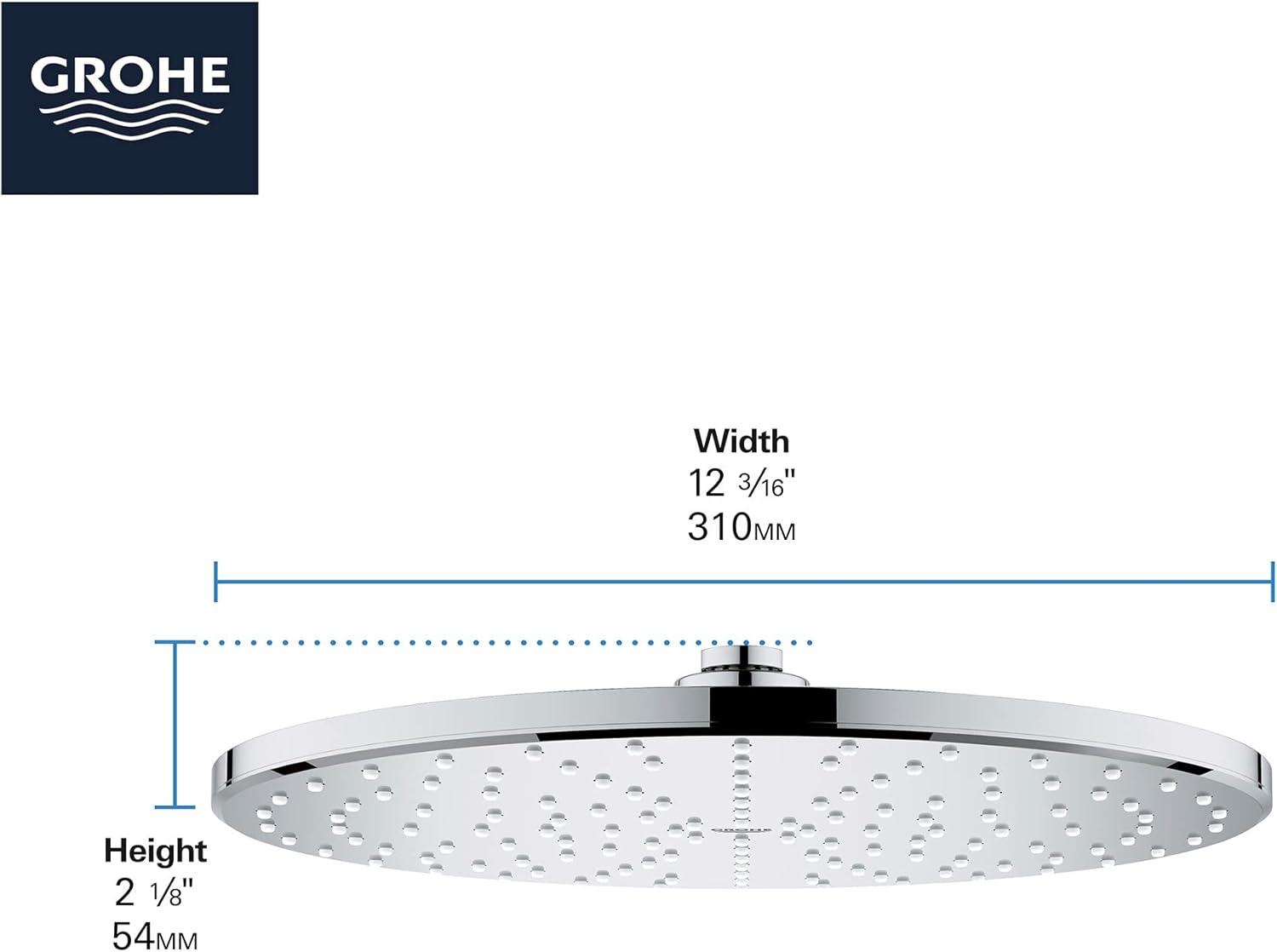 Matte Black 12-Inch Round Rain Shower Head