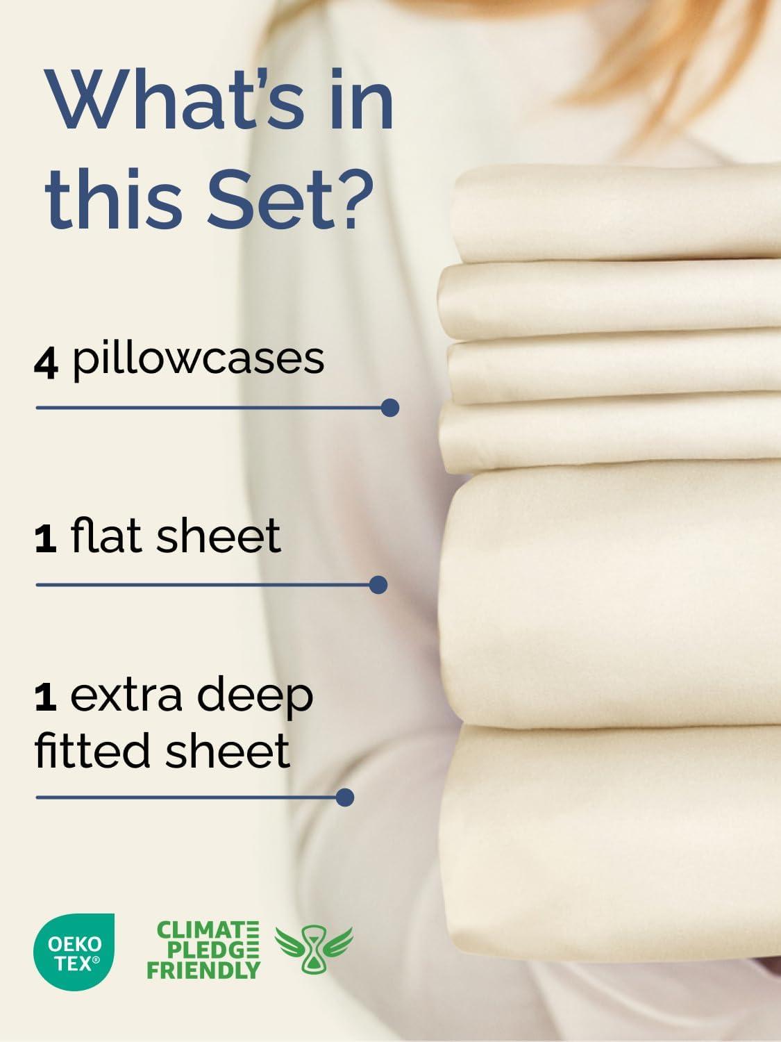 CGK Linens 6 Piece Extra Deep Pocket Ultra Soft & Cooling Sheet Set