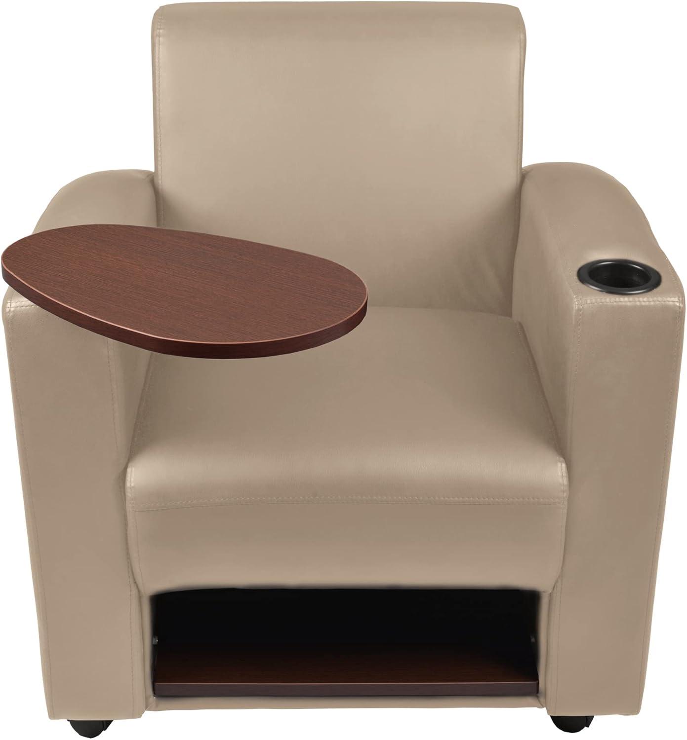 Nova Swivel Tablet Arm Chair with Storage in Black and Java