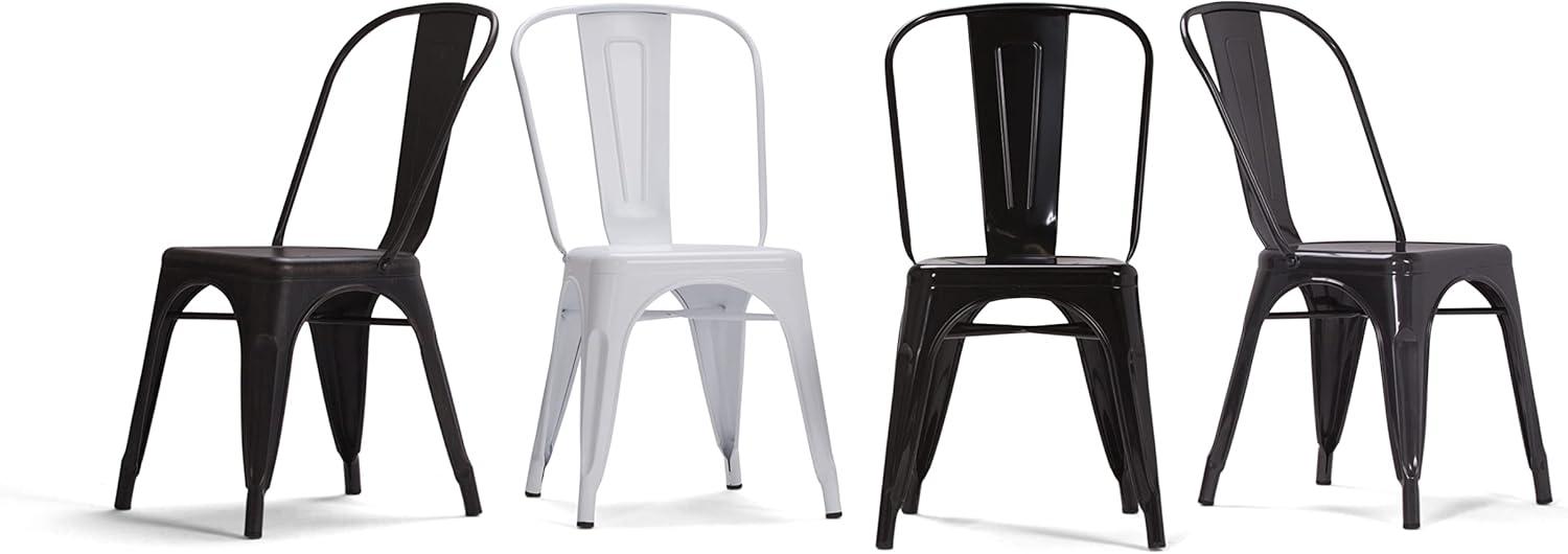 Simpli Home Fletcher Industrial Iron Dining Chair with Stackable Design and Protective Rubber Caps (Set of 2) (Set of 2)