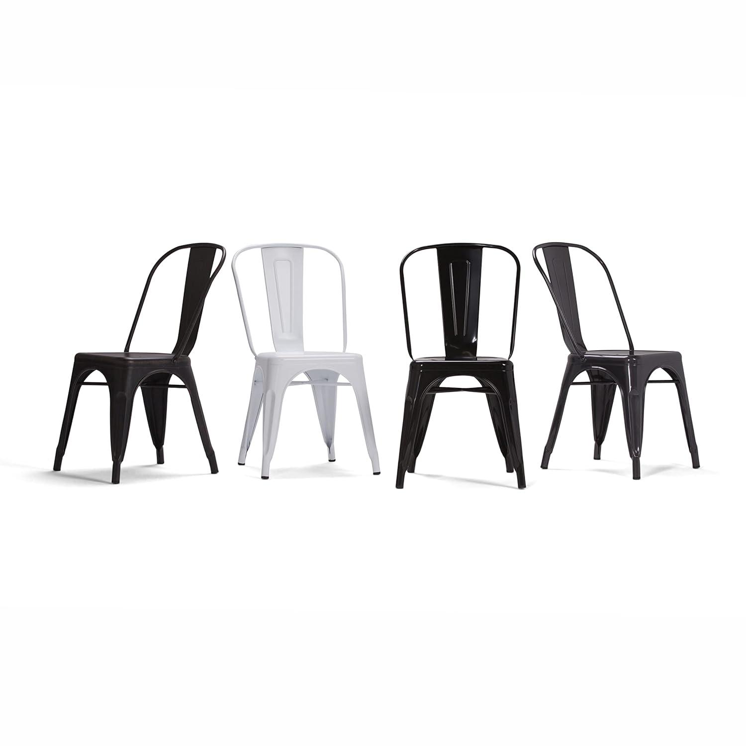 Simpli Home Fletcher Industrial Iron Dining Chair with Stackable Design and Protective Rubber Caps (Set of 2) (Set of 2)
