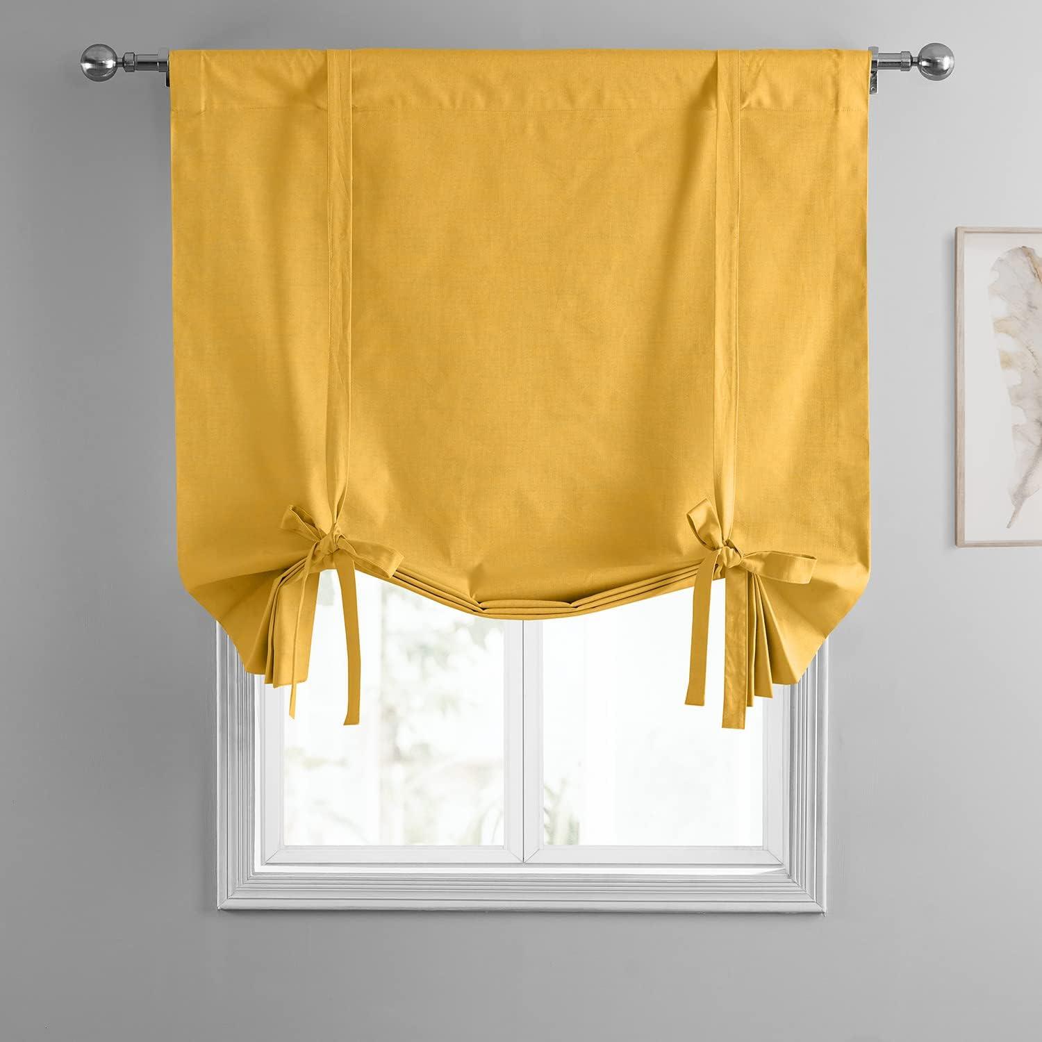 Ochre Cotton Tie-Up Window Shade 46 x 63