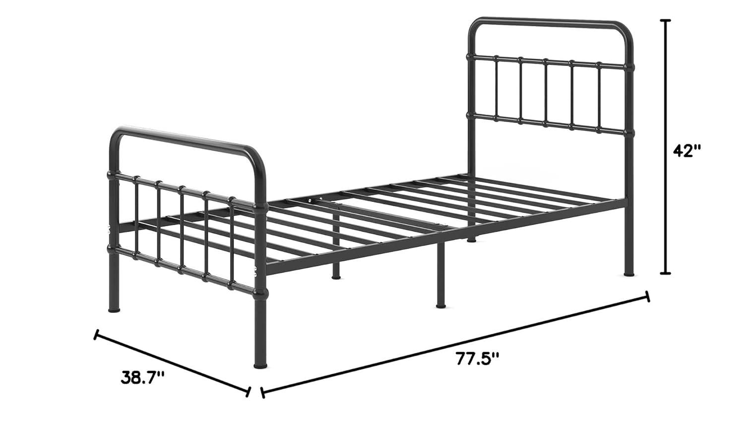Zinus Florence 42" Modern Farmhouse Metal Platform Bed