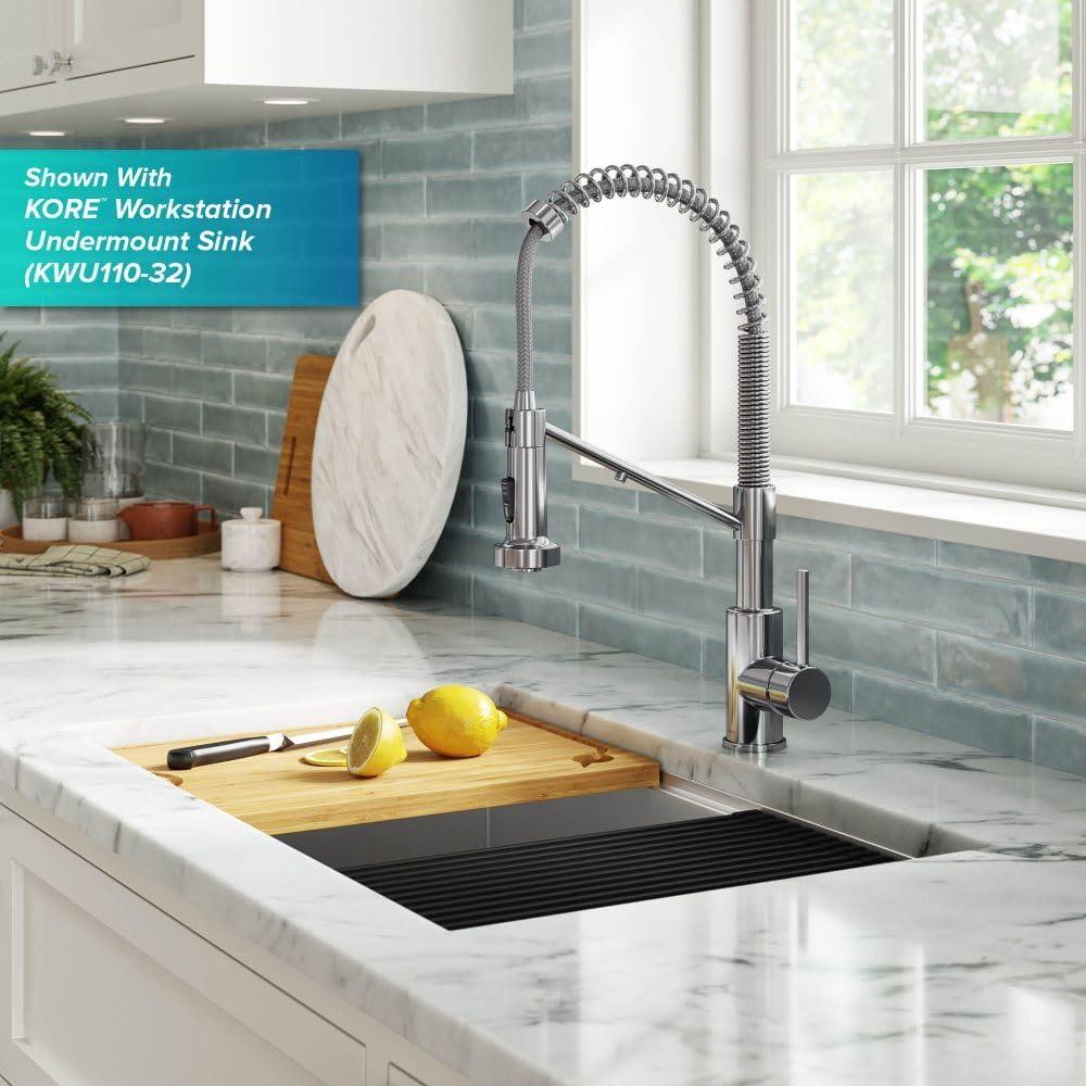 Chrome Pull-Down Single Handle Kitchen Faucet with Spray