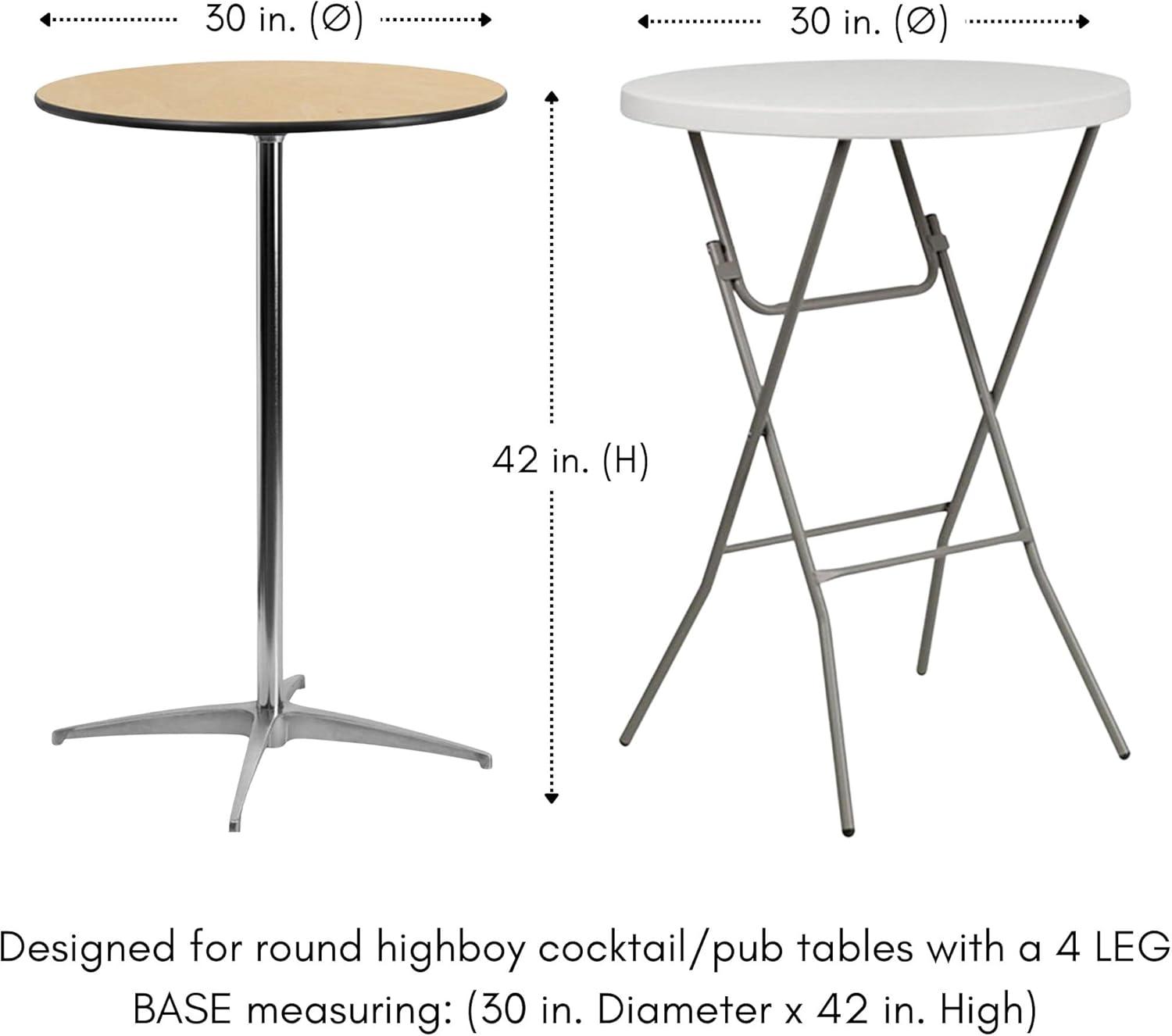 Your Chair Covers - 30 Inch Highboy Cocktail Round Stretch Spandex Table Cover Black