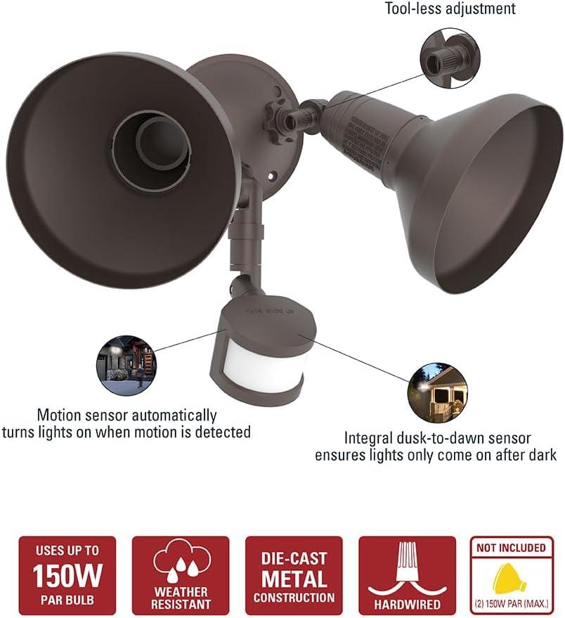 MS185R Bronze Motion Activated Flood Lights 120 Watt