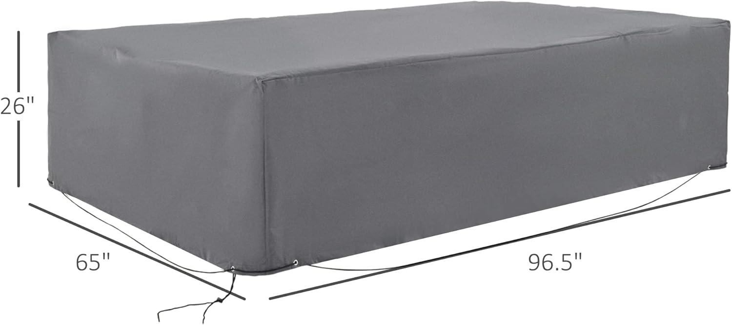 Outsunny 97" x 65" x 26" Weatherproof Outdoor Sectional Patio Furniture Cover with Ultimate Weather Protection, gray