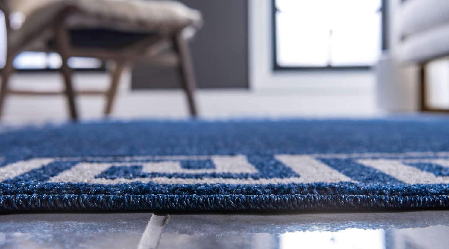 Unique Loom Geometric Modern Area Rugs, Blue