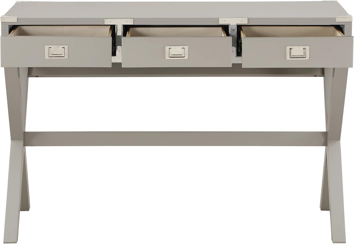 Wellington 46" Engineered Wood Desk with Power in Gray Finish