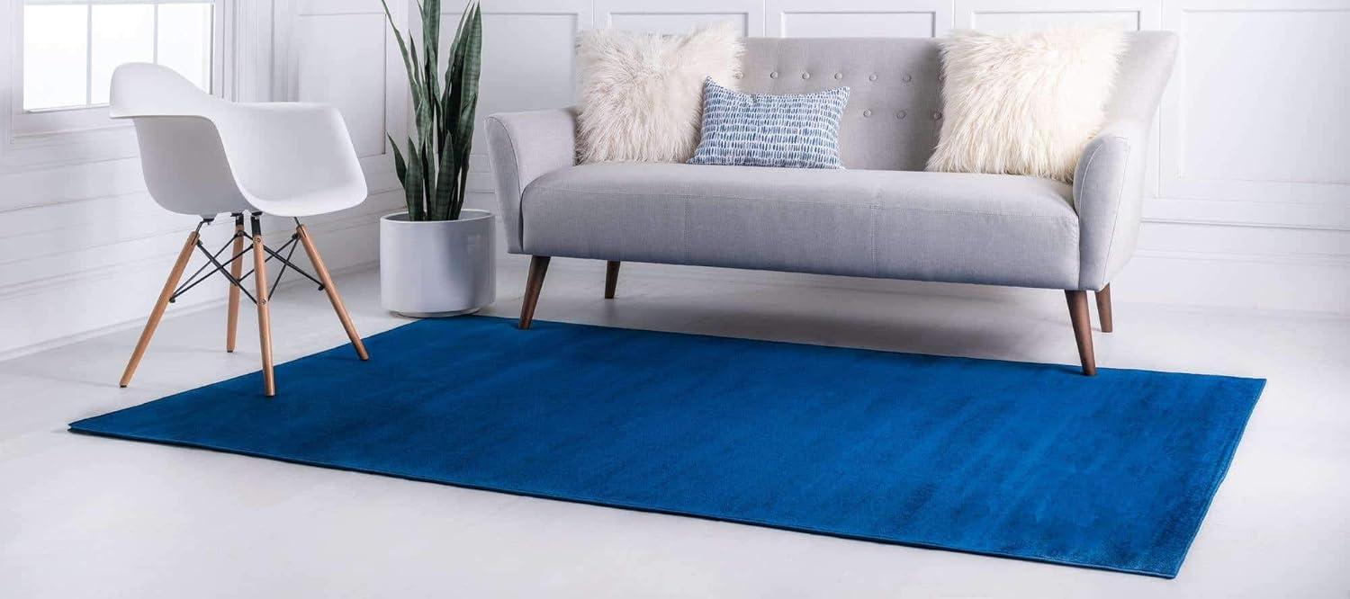 Navy Blue 9' x 12' Rectangular Braided Synthetic Rug