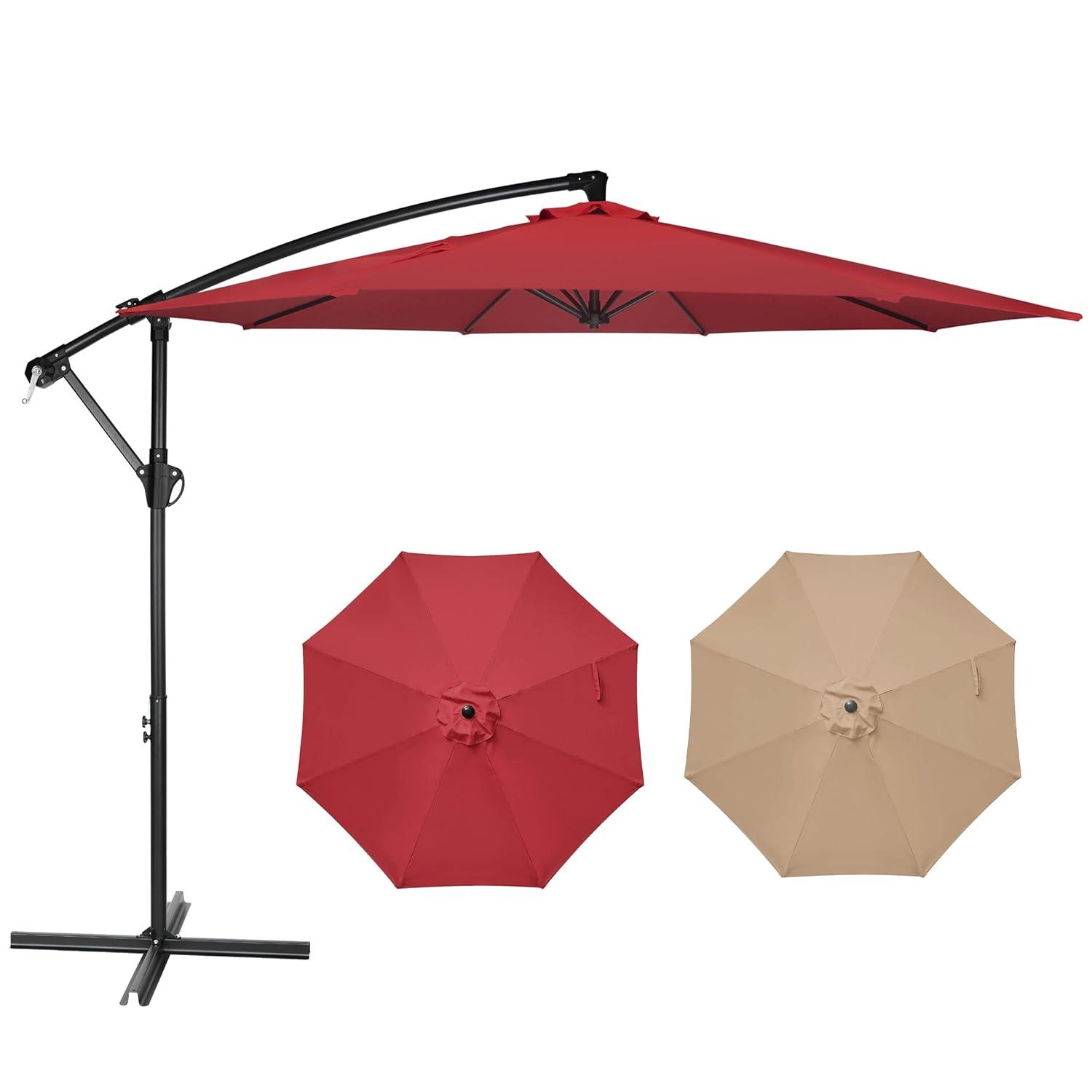 YSSOA 10ft Cantilever Patio Umbrella, Offset Hanging Outdoor