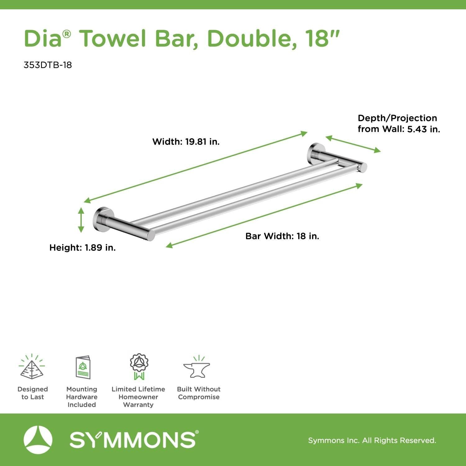 Symmons Dia 18" Wall Mounted Double Towel Bar 353DTB-18-BBZ
