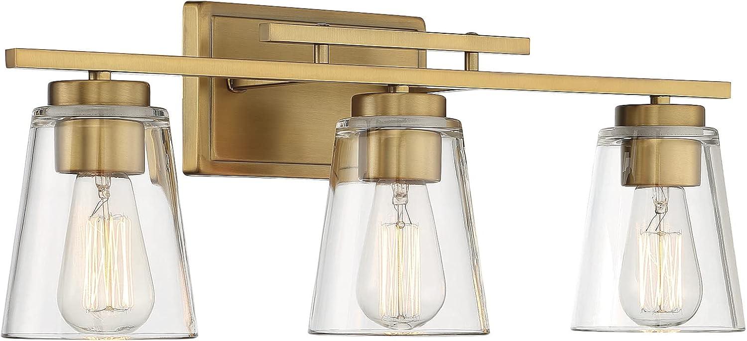 Savoy House Calhoun 3 - Light Vanity in  Warm Brass