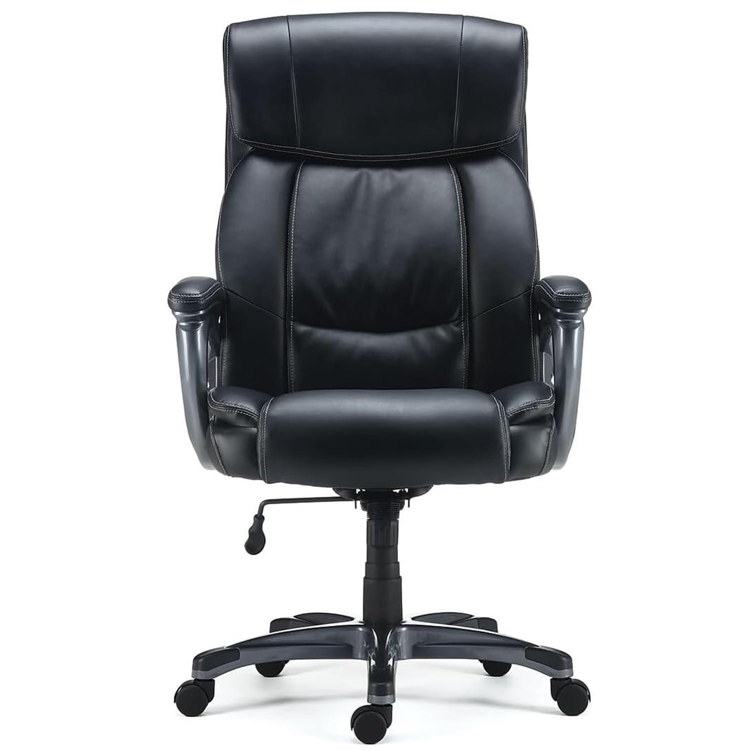 Black Bonded Leather Big & Tall Executive Office Chair