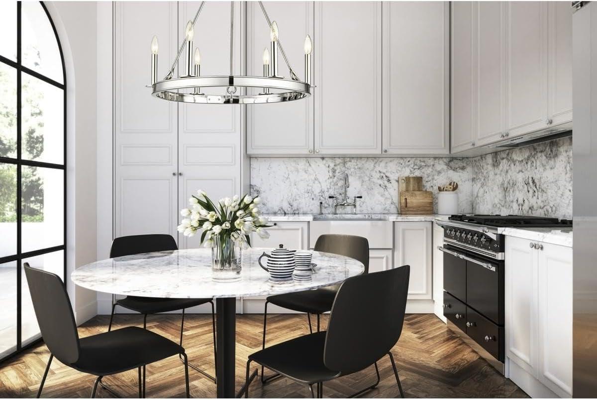 Z-Lite Barclay 6 - Light Dimmable Wagon Wheel Chandelier