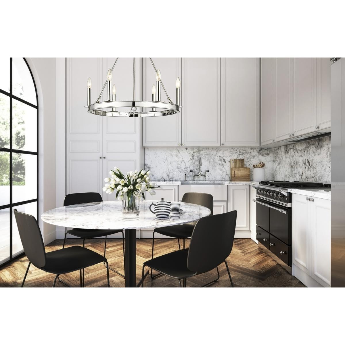 Z-Lite Barclay 6 - Light Dimmable Wagon Wheel Chandelier