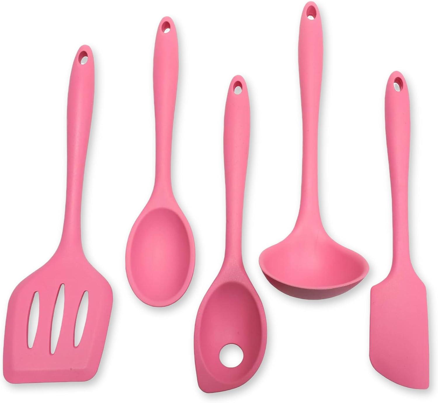 Chef Craft Premium Silicone  Kitchen Tool and Utensil Set
, 5 Piece Set, Pink