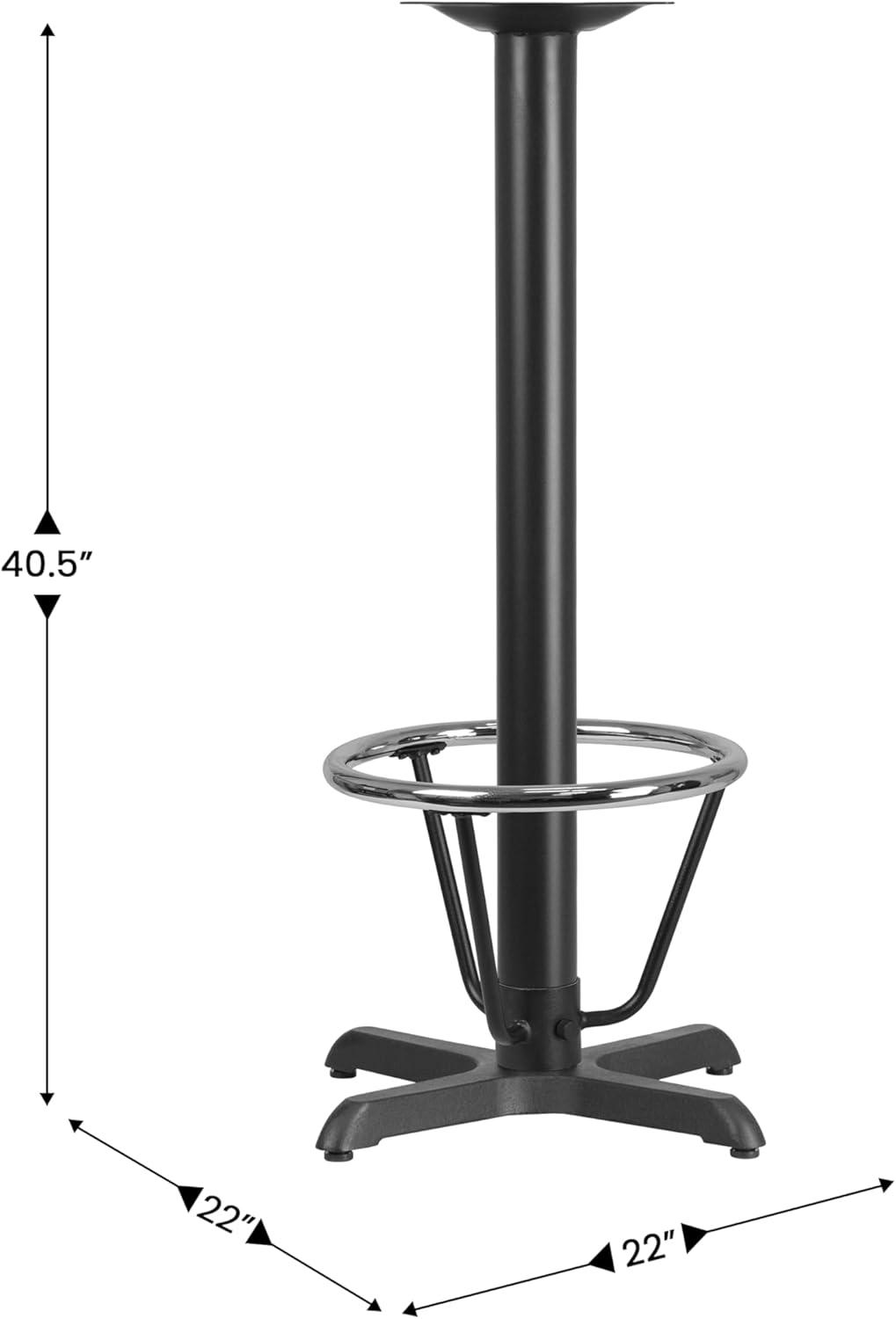 Flash Furniture 22'' x 22'' Restaurant Table X-Base with 3'' Dia. Bar Height Column and Foot Ring