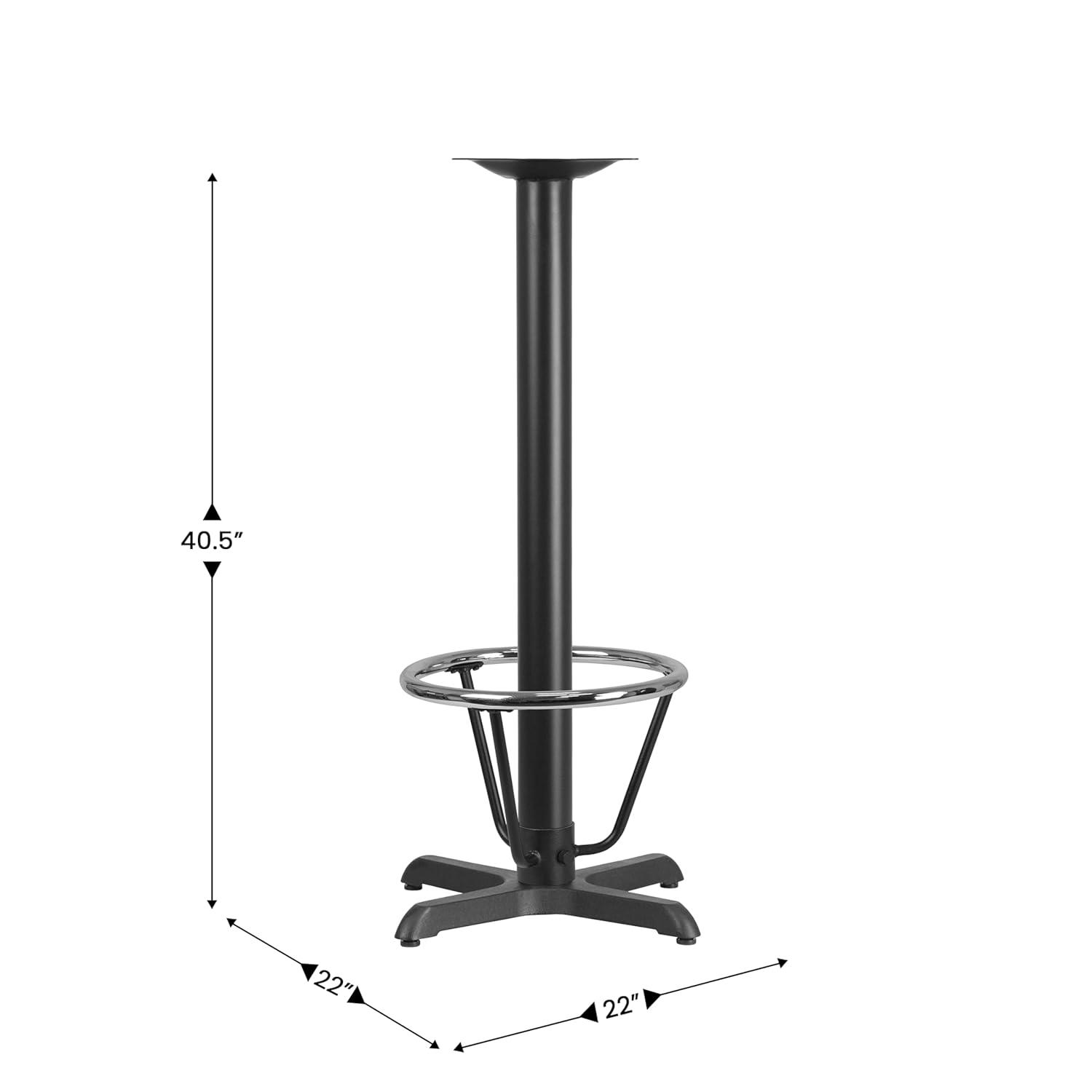 Flash Furniture 22'' x 22'' Restaurant Table X-Base with 3'' Dia. Bar Height Column and Foot Ring
