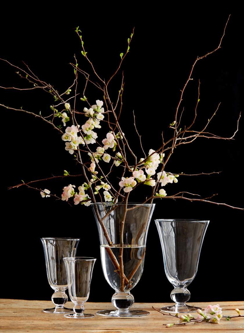 Serene Spaces Living Wazon Glass Urn Vase, Decorative Pedestal Bouquet Vase, Ideal as Floral Centerpieces at Wedding, Event, Party, Measures 6" Tall & 3.5" Diameter