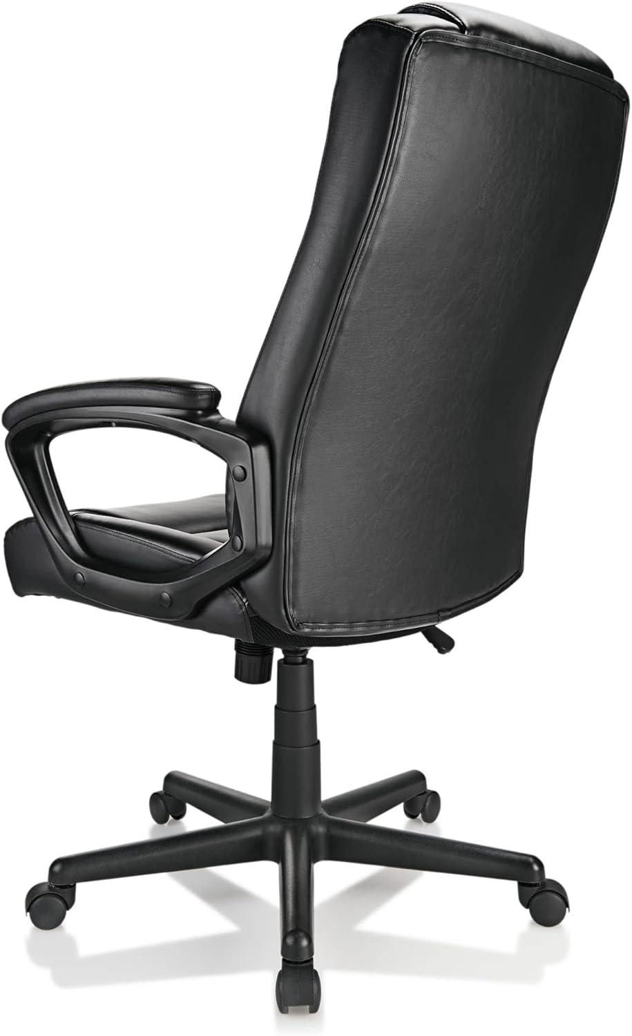 Hurston Black Bonded Leather High-Back Executive Swivel Chair