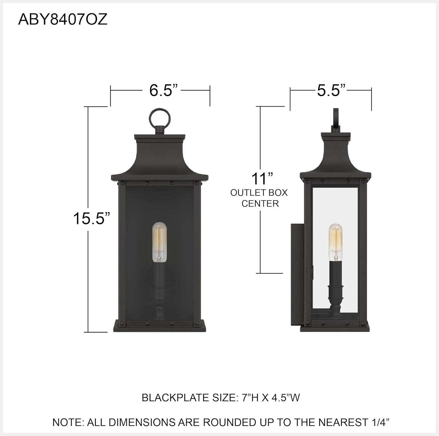 Abernathy 15.5" Bronze Outdoor Wall Lantern with Clear Glass