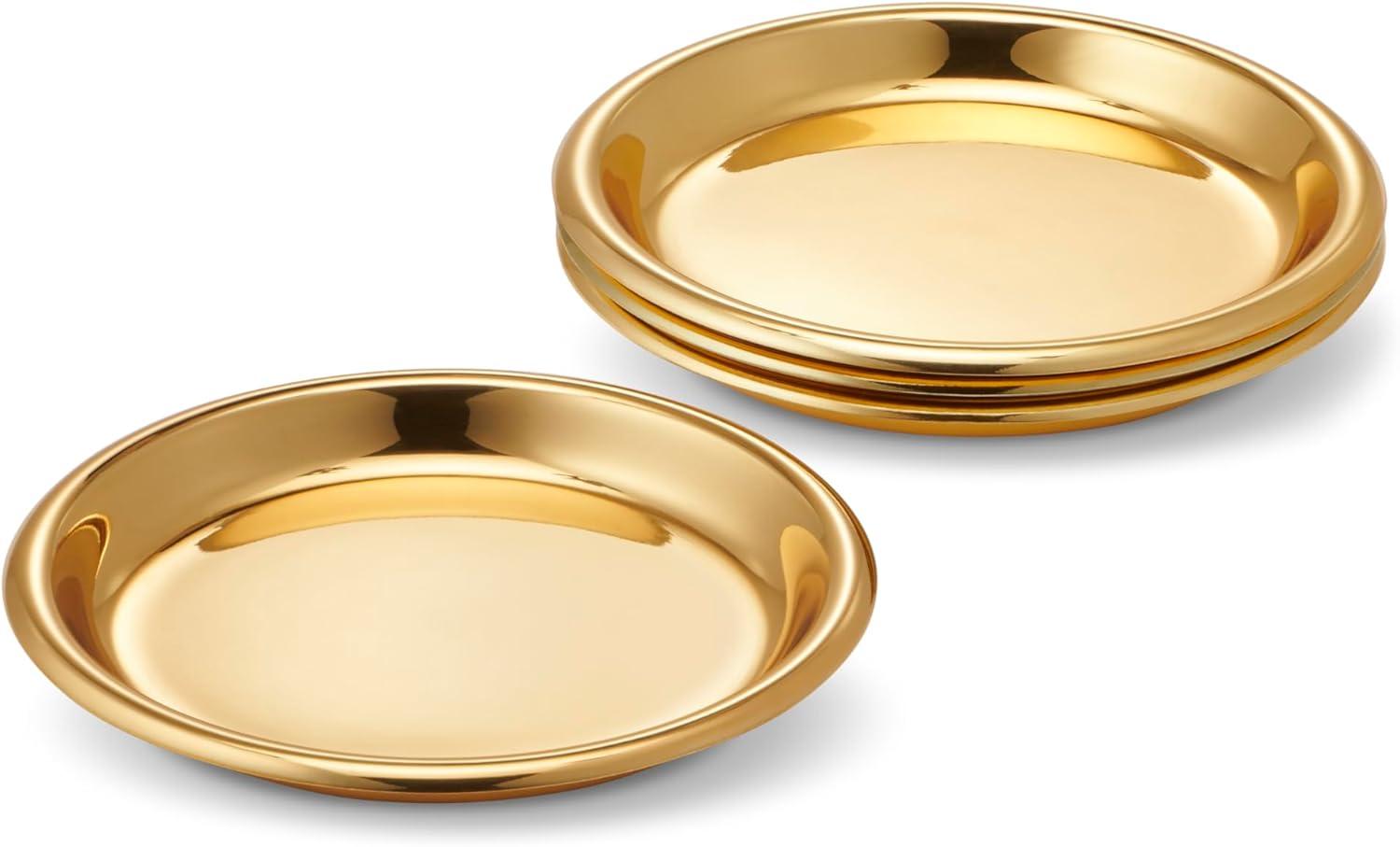 Marzia Metal Round 4 Piece Coaster Set (Set of 4)