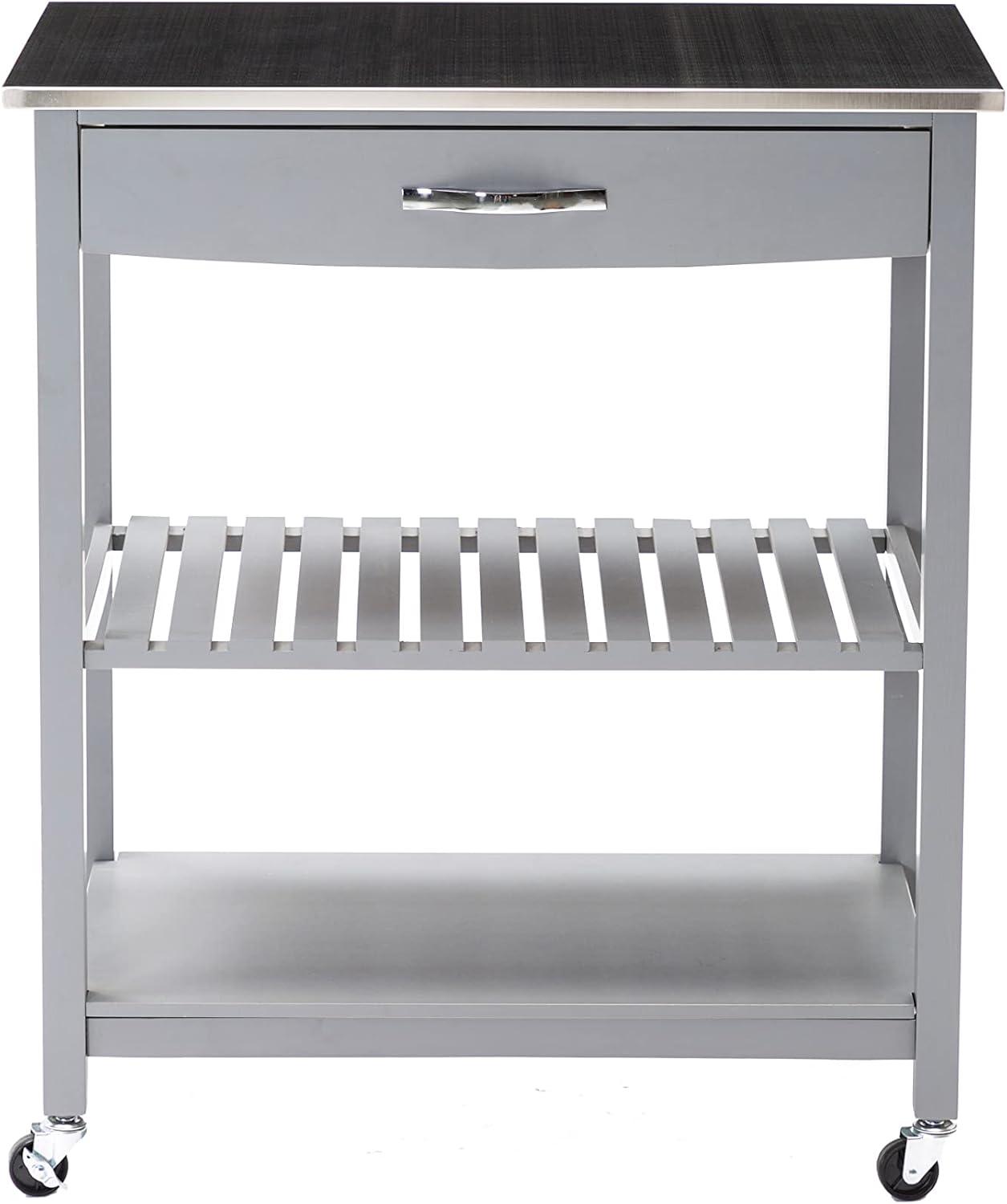 Holland Kitchen Cart with Stainless Steel Top - Boraam