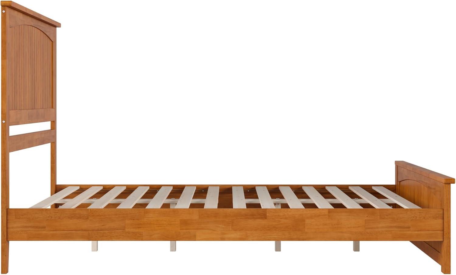 AFI Naples Queen Solid Wood Low Profile Platform Bed with Matching Footboard, Light Toffee