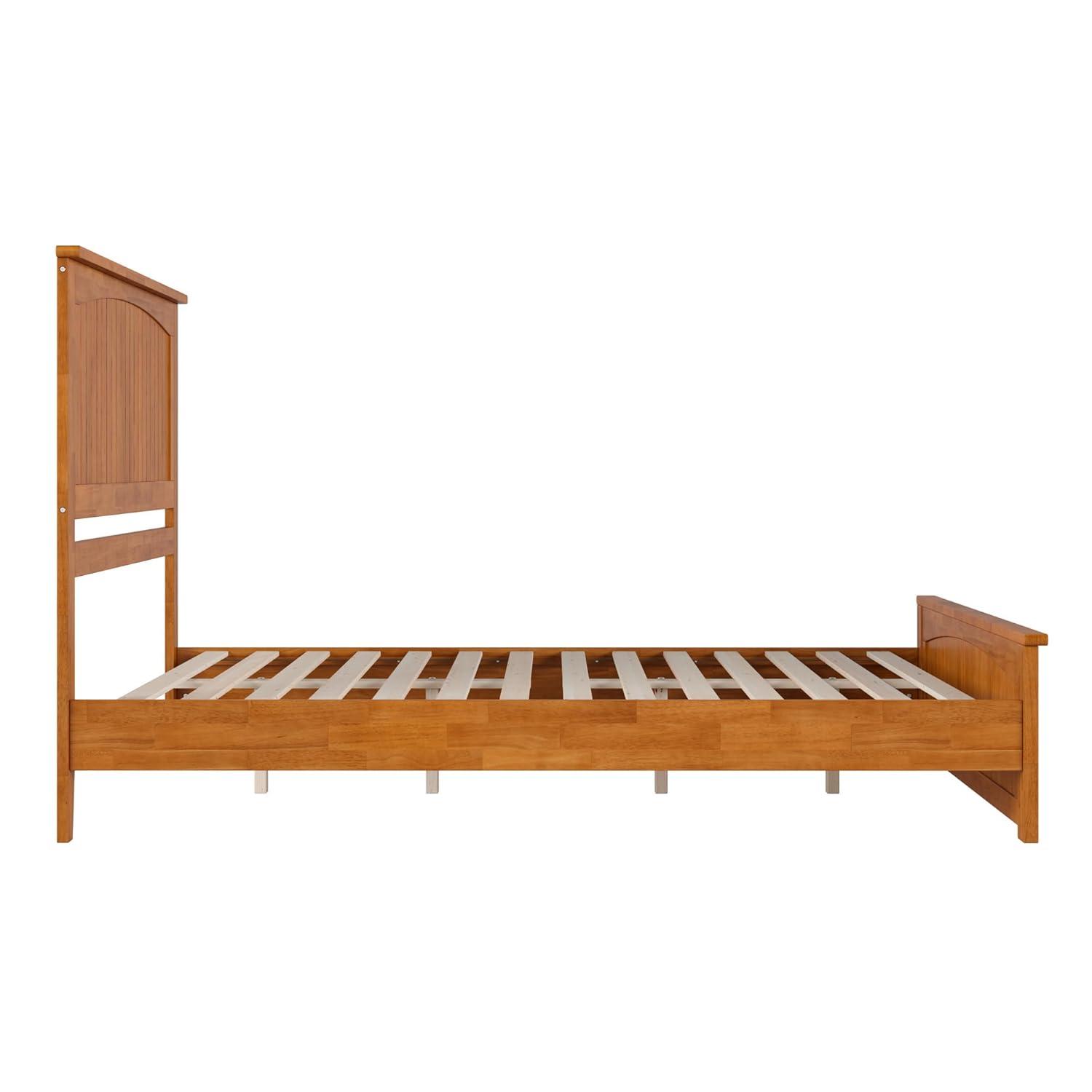 AFI Naples Queen Solid Wood Low Profile Platform Bed with Matching Footboard, Light Toffee