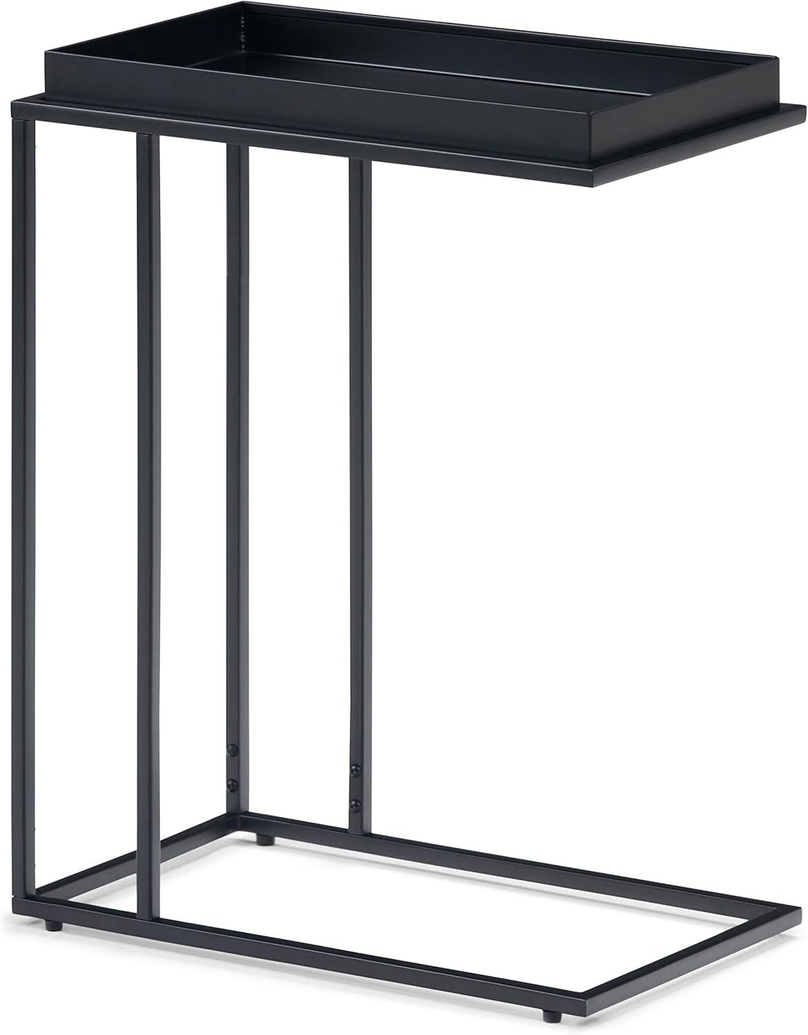 Simpli Home Garner 18"W Metal Mid-Century Modern C Side Table with Removable Tray Top