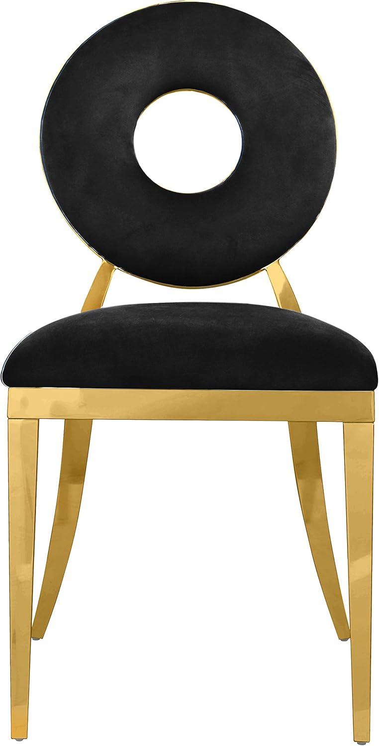 Meridian Furniture Carousel Black Velvet Dining Chair (Set of 2)