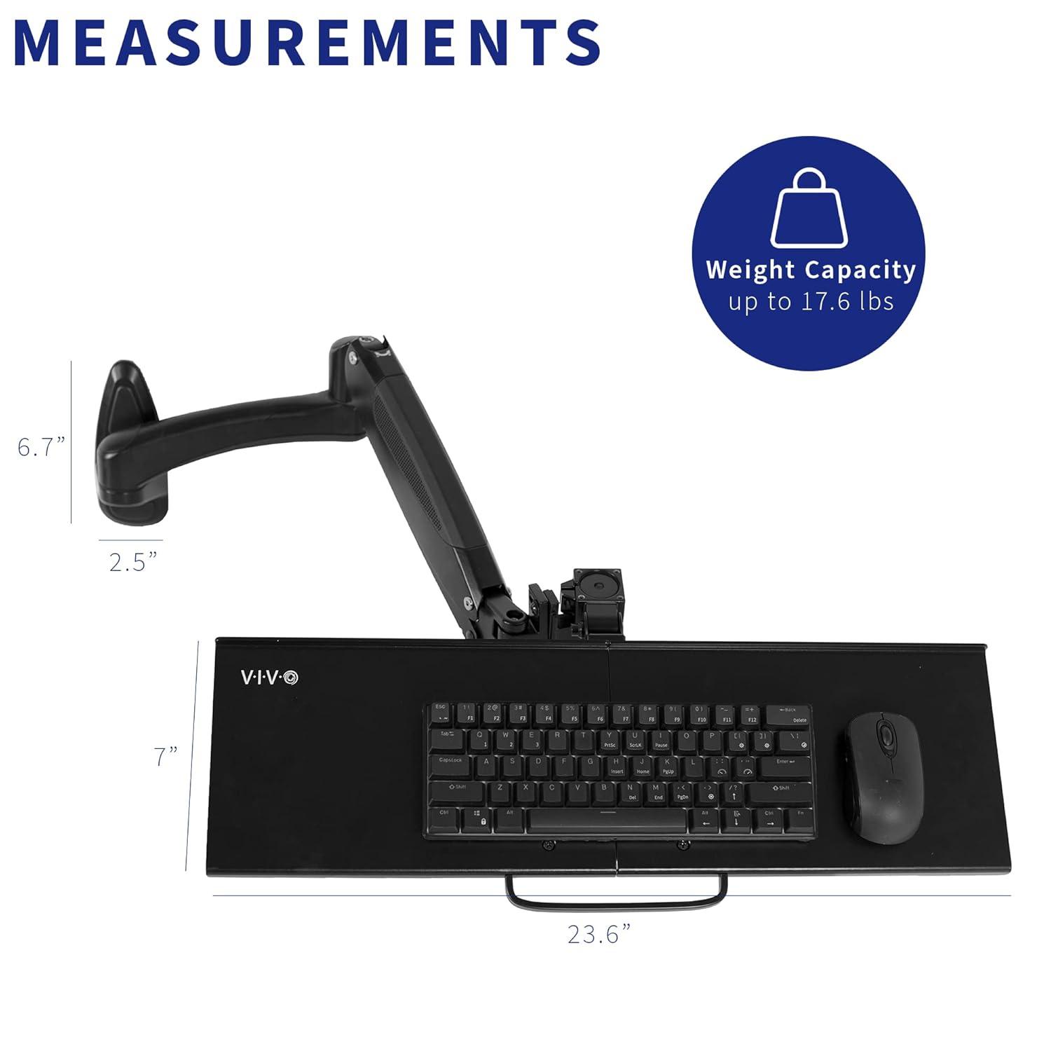 Vivo VIVO Articulating Keyboard & Mouse Platform Wall Mount, MOUNT-KB35A