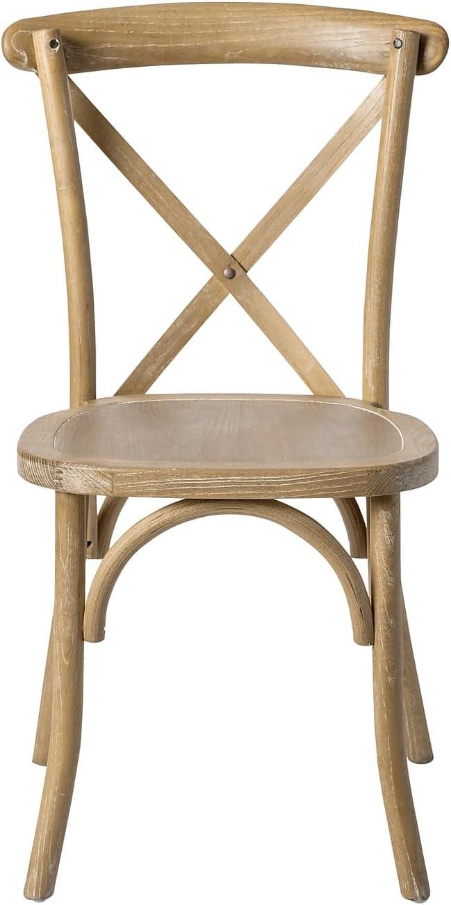 Flash Furniture 2-pack Advantage Medium Natural With White Grain X-Back Chair