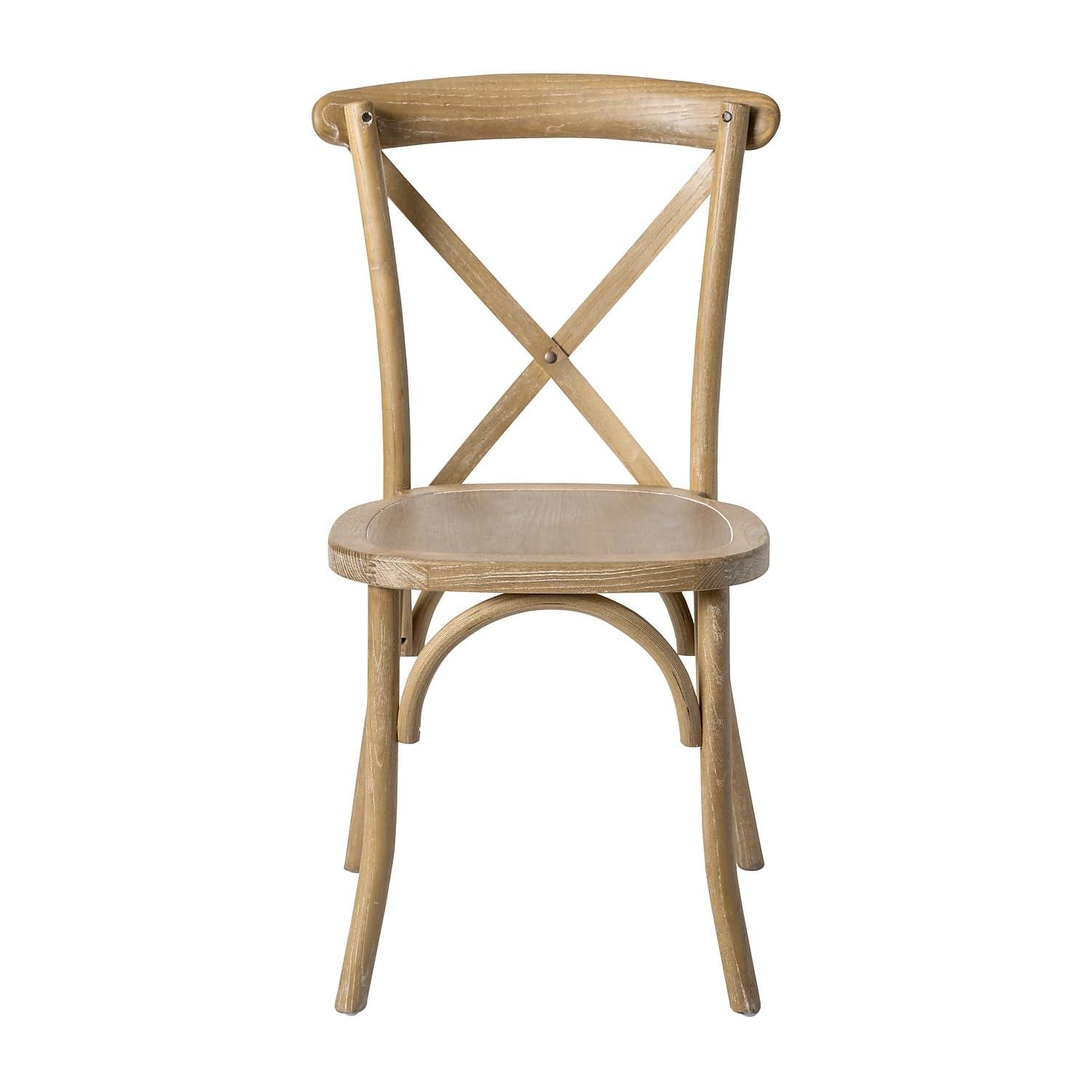 Flash Furniture 2-pack Advantage Medium Natural With White Grain X-Back Chair