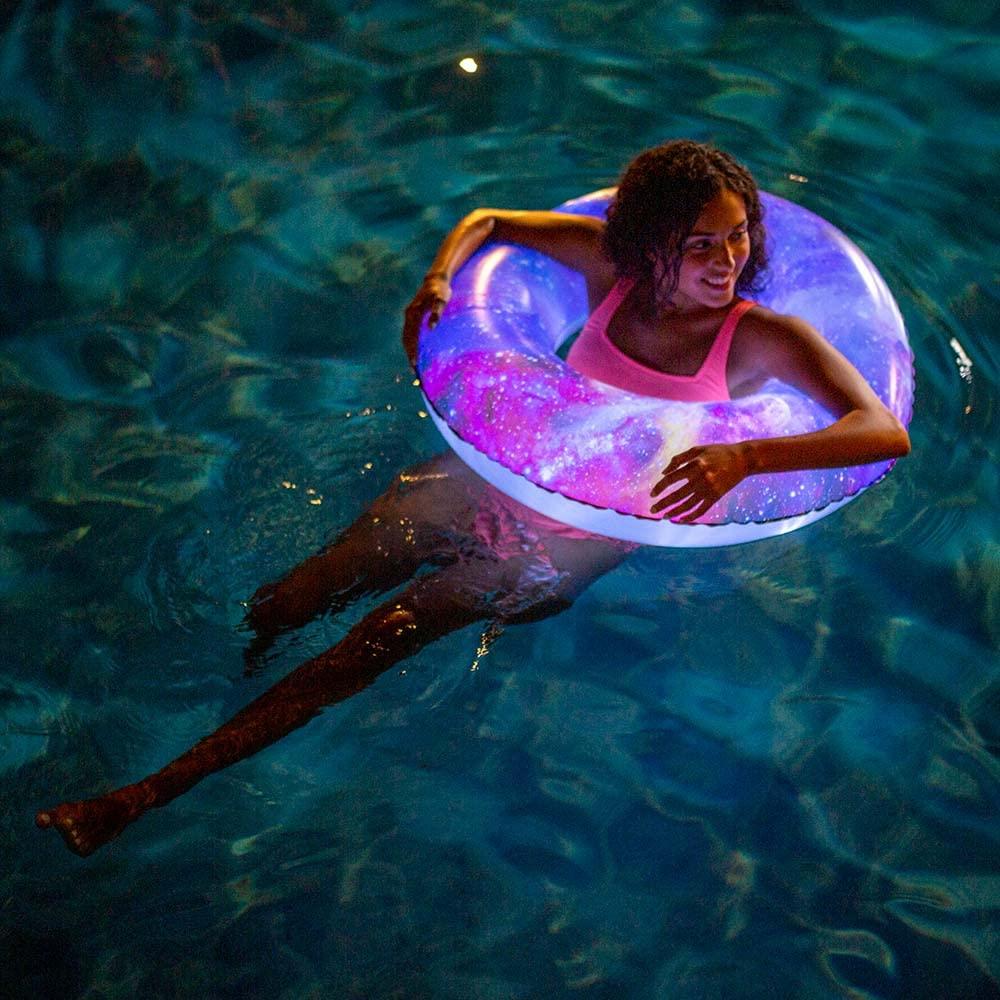 PoolCandy 36 In. Deep Space Pink LED Illuminated Pool Tube Float PC2536GPK
