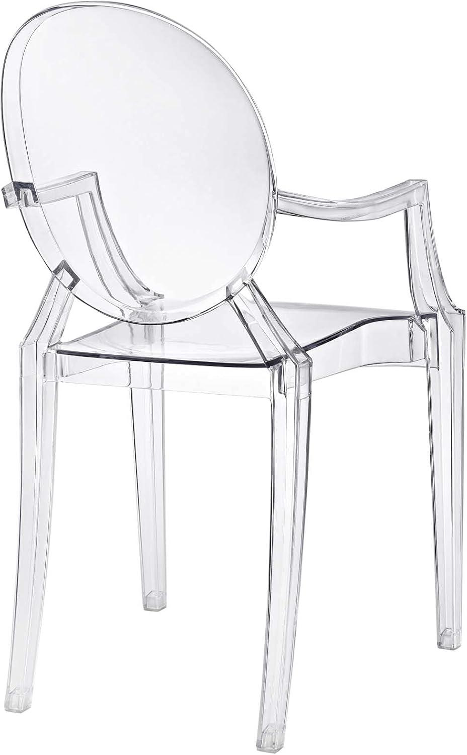 Ethereal Grace 36" Transparent Clear Acrylic Arm Chair