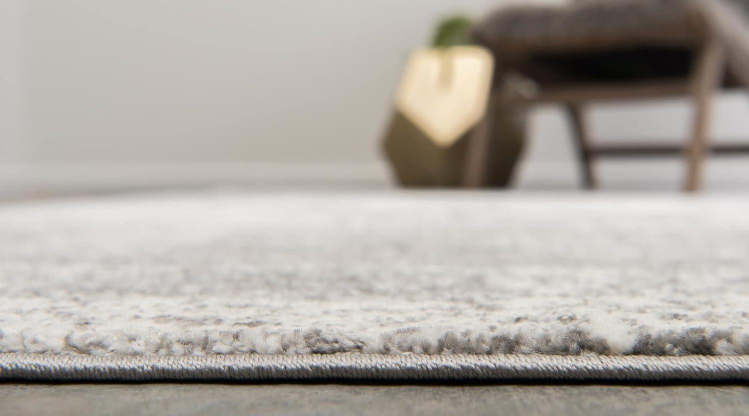 Unique Loom Rosso Collection Area Rug - Bellini (9'  x 12' 2" Rectangle Gray/Ivory)