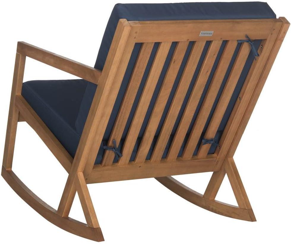 Vernon Rocking Chair Indoor/Outdoor - PAT7013 - Natural/Navy - Safavieh