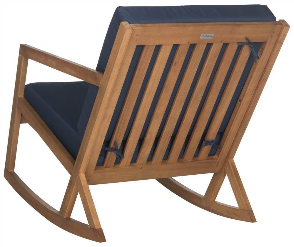 Vernon Rocking Chair Indoor/Outdoor - PAT7013 - Natural/Navy - Safavieh