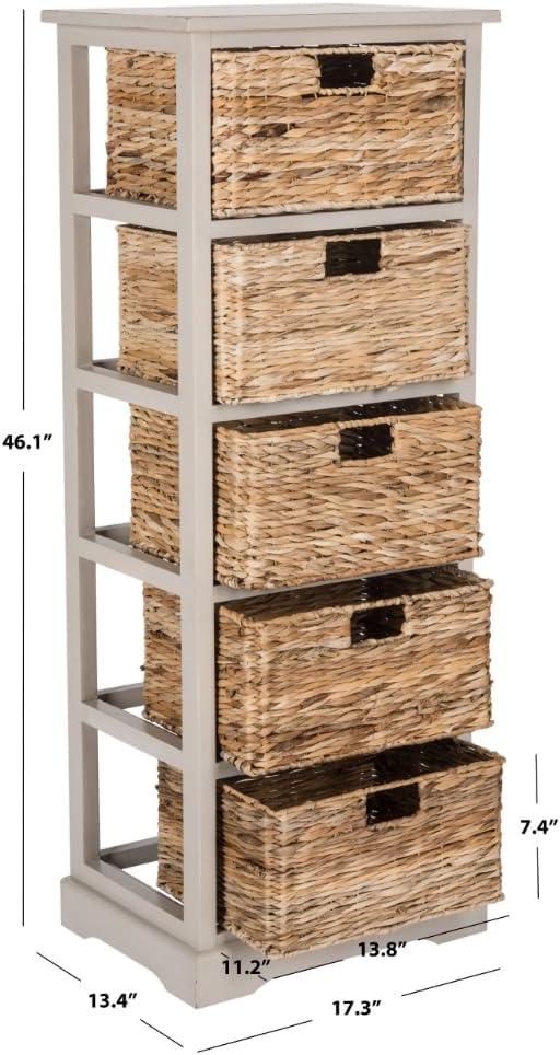 Vedette 5 Wicker Basket Storage Tower - Safavieh